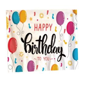 Happy Birthday Tapestry Photo Backdrop Balloon Hanging Blankets Party Decorate Wall Tapestry; 51x59 inch