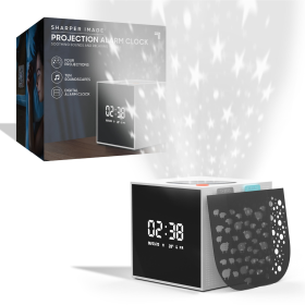 Sharper Image® Digital Projection Alarm Clock, Soothing Sounds, Multi-Color Color Projections