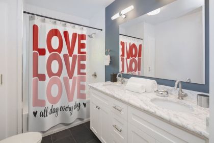 Fabric Shower Curtain, Love All Day Every Day Print - Sc11035