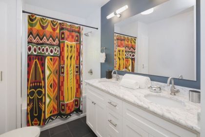 Fabric Shower Curtain, African Print - S145097