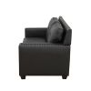 Black Faux Living Room Sofa Set