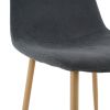 Light Grey Modern Fabric Chairs with wood-transfer Metal Leg set of 4