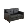 Black Faux Living Room Sofa Set