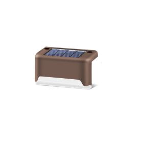 New Solar Light Outdoor Courtyard Home Outdoor Garden Decoration Led Colorful Landscape Staircase Lighting (Option: Brown warm light)