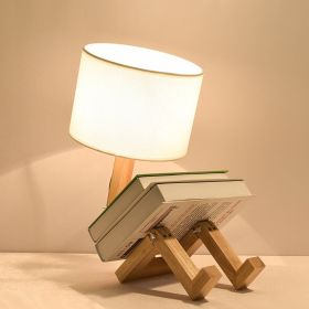 Desk Lamp Creative Bedroom Desk Lamp Wooden Bedside Simple Nordic Modern Gift Cloth Goods Solid Wood Led (Option: 8031white-White light)