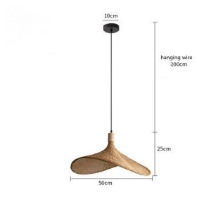 Bamboo Chandelier New Japanese Style Lamps (Option: 50cm-White light)