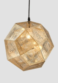 Pendant Modern Simple Grid Light Shadow Polyhedral Ball (Option: Gold-32cm)