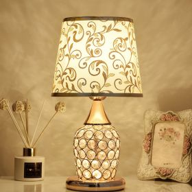 Crystal Table Lamp Ins Modern Bedroom Warm (Option: Phnom Penh Leaf A-Dimming switch-EU)
