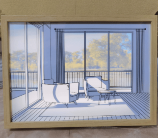 Background Wall Decoration Painting Charging Remote Control Luminous Painting (Option: Autumn-A4 charging touch)