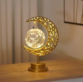 LED Modeling Lamp Creative Personality Iron Moon (Option: Hollow frame ball)