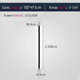 Atmosphere Lamp In The Corner Of The Background Wall Of The Bedroom And Living Room (Option: Black100cm-Neutral light)