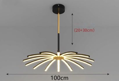 Led Chandelier In Dining Room Bedroom (Option: Black A-14heads-Warm light)