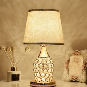 Crystal Table Lamp Ins Modern Bedroom Warm (Option: Rose in Phnom Penh-Dimming switch-EU)