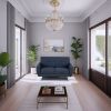 Black Grey Linen Living Room Sofa Set