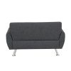 Black Grey Linen Living Room Sofa Set