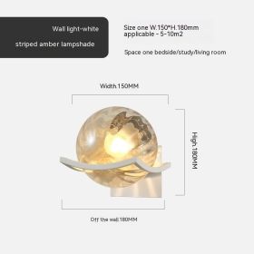 Simple Bedroom Bedside European Wall Lamp (Option: White Striped Amber Cover-12W White Light)