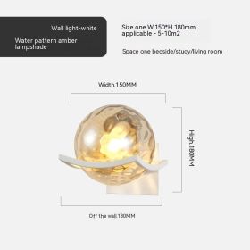 Simple Bedroom Bedside European Wall Lamp (Option: White Water Pattern Amber-5W White Light)